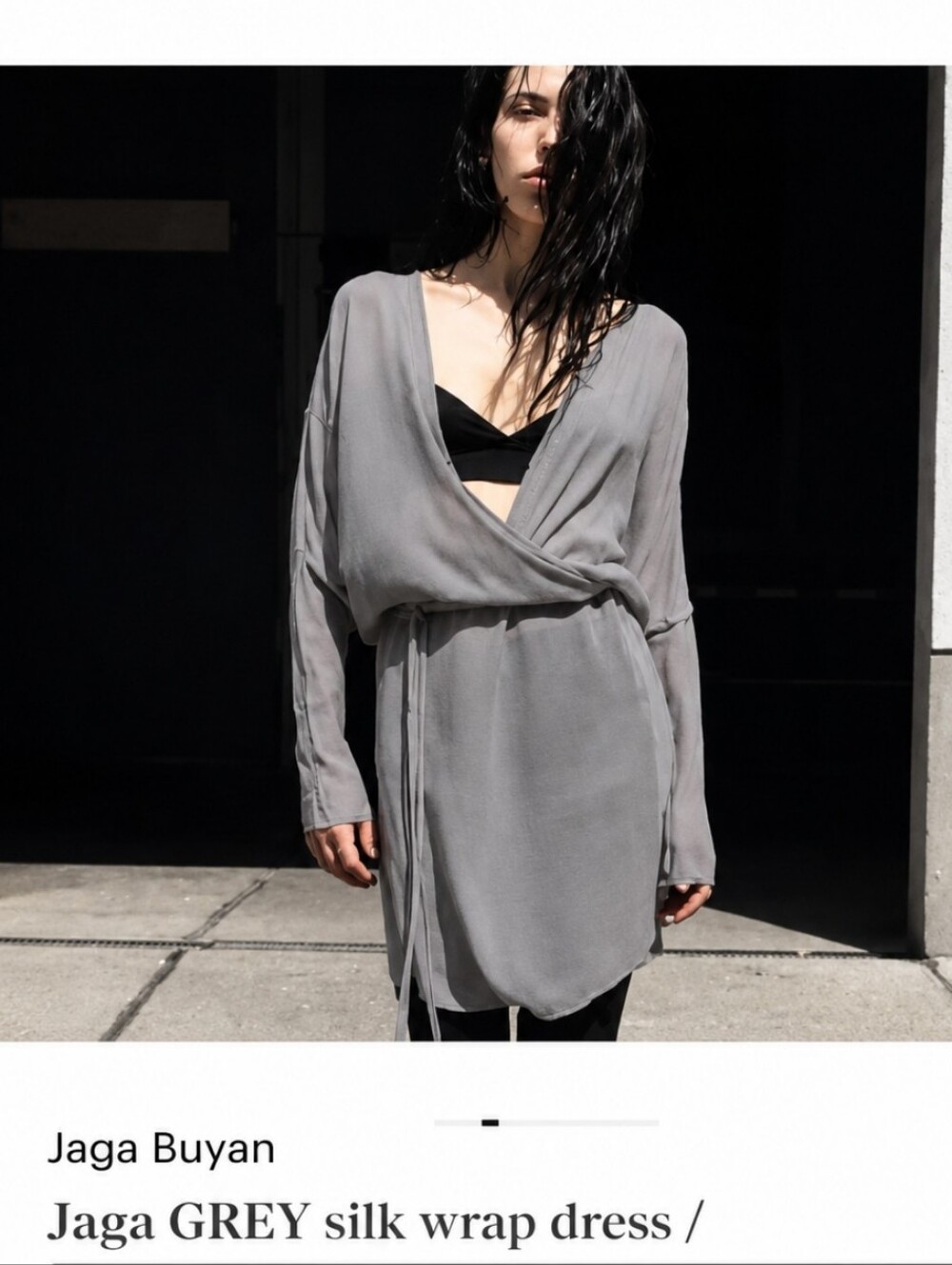 Jaga GREY silk wrap dress  duster/jacket limited edition STUNNING